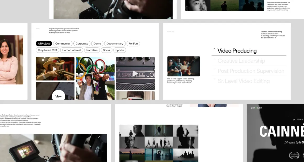 Jenn CS Rubin website sections