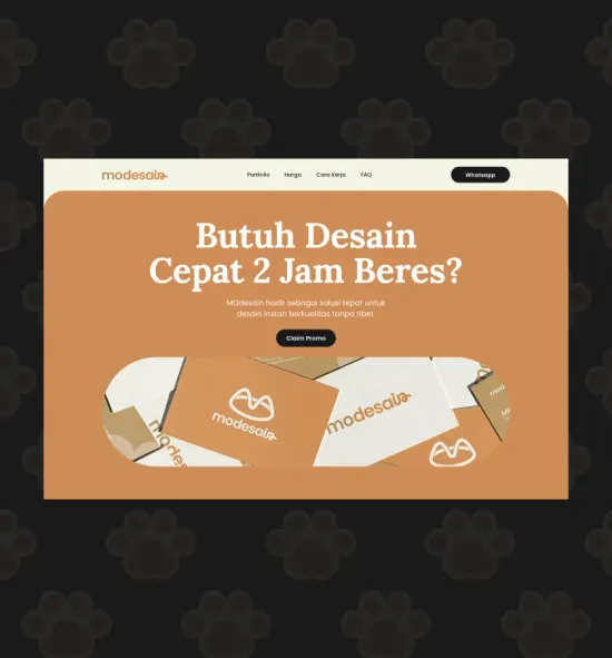 Modesain homepage hero
