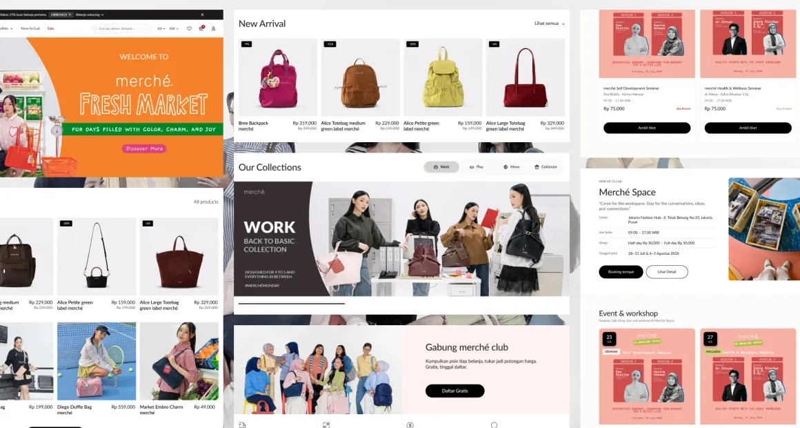 Merché website sections