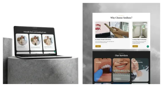 Smiluxe website pages