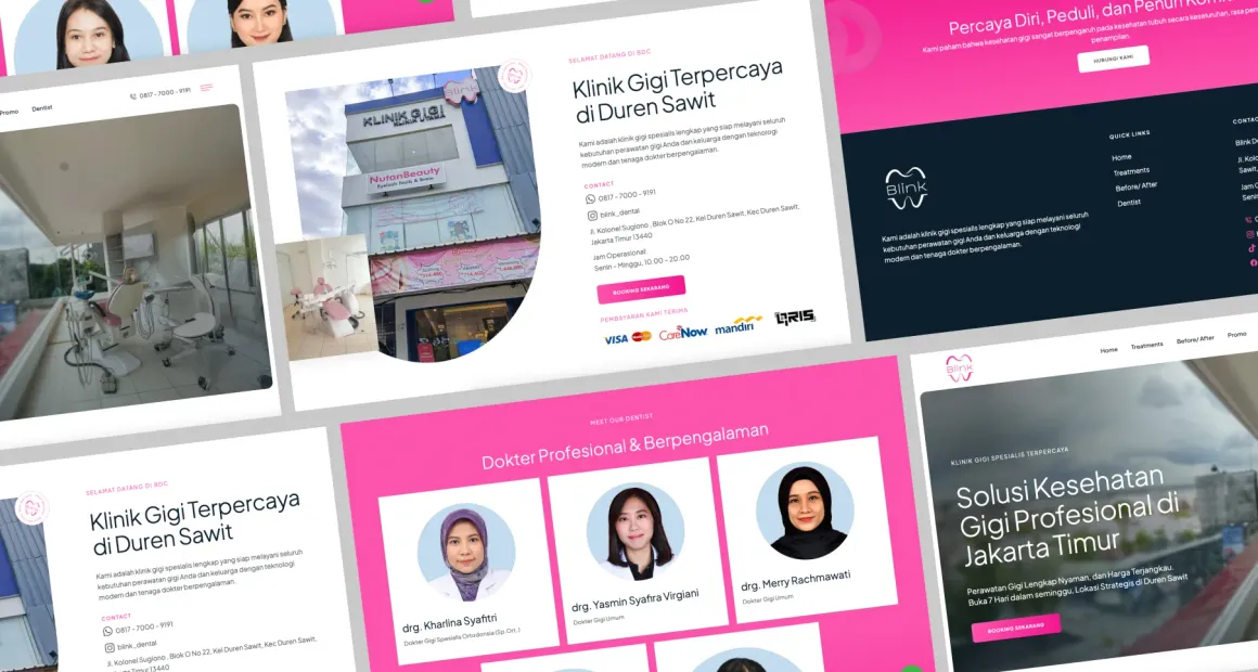 Blink Dental website sections