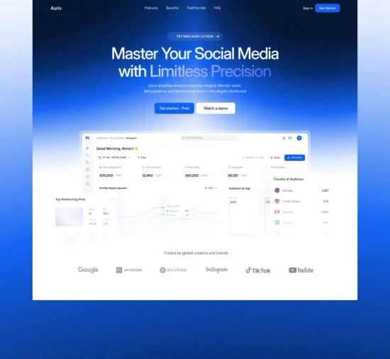 Aurix homepage hero
