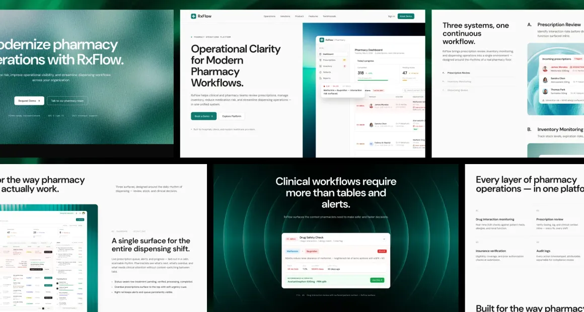 Rx-Flow website sections
