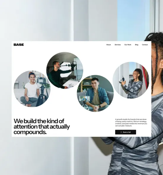 Base Agency homepage hero