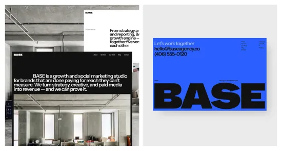 Base Agency website pages
