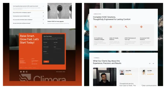 Climora website pages